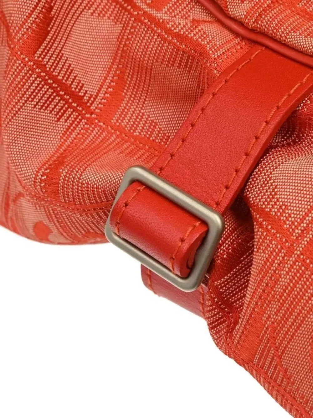 Chanel Red Jacquard Nylon Travel Line Tote Handbag 188853